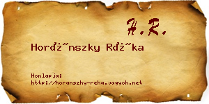 Horánszky Réka névjegykártya