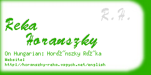 reka horanszky business card